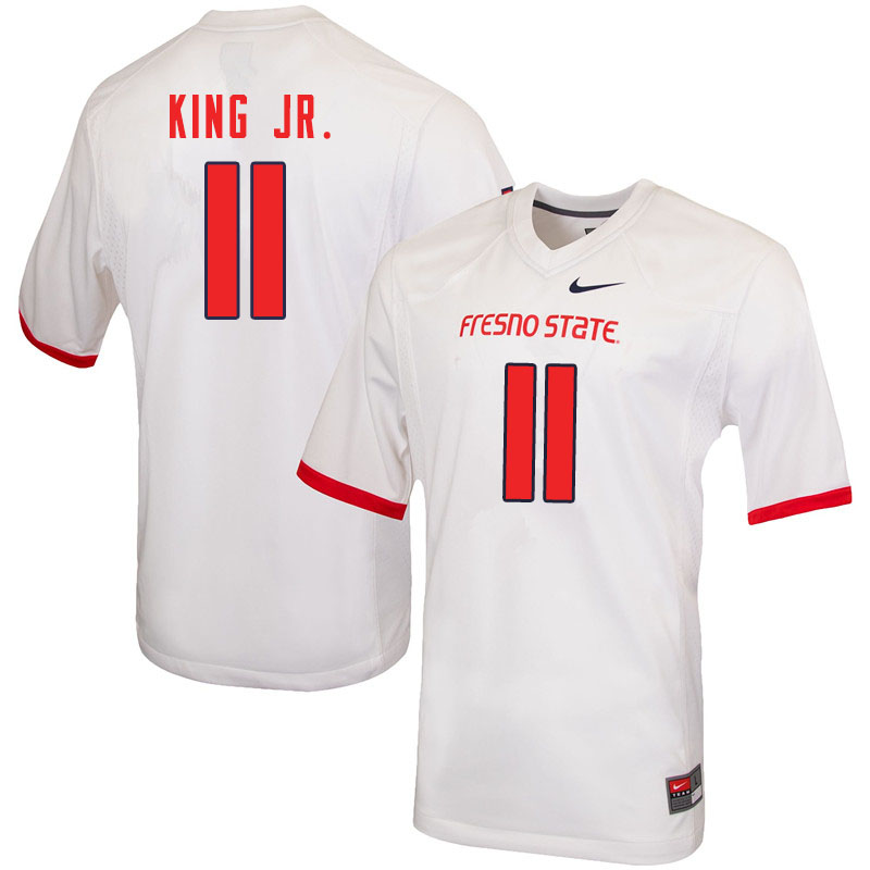 Men #11 Sherwin King Jr. Fresno State Bulldogs College Football Jerseys Sale-White - Click Image to Close